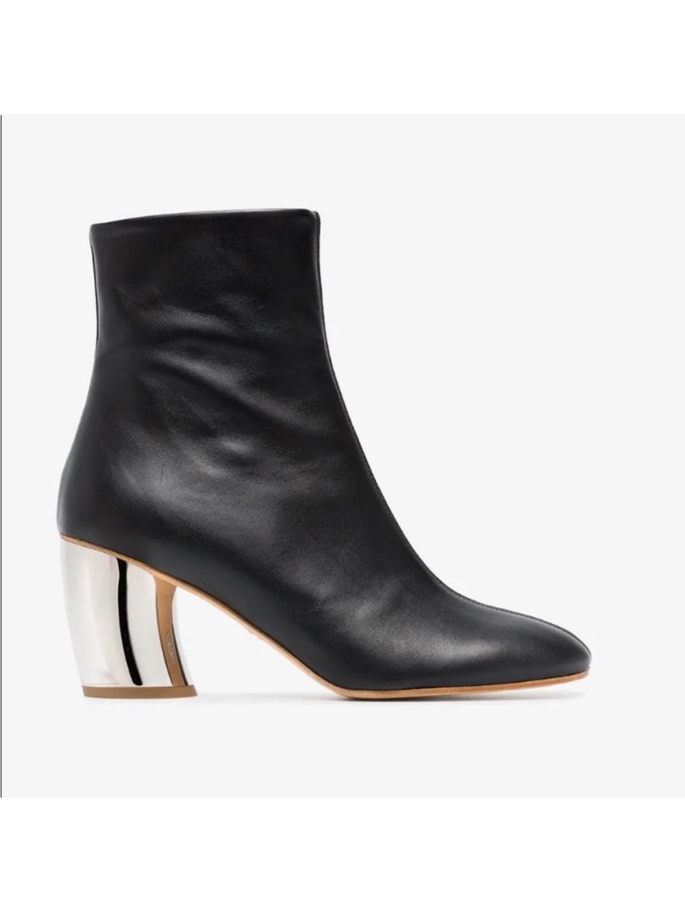 ✨ Proenza Schouler Curved Silver Mirror Heel Ankle Boots ✨
